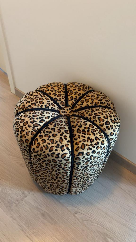 Poef met print, Ophalen, Minder dan 50 cm, Gebruikt, Rond