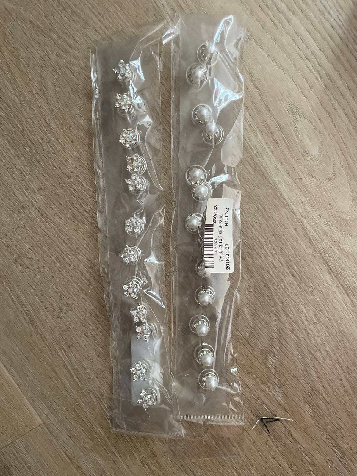 Haarspelden met strass en parels - 2 sets, Ophalen, Nieuw, Haarspeld