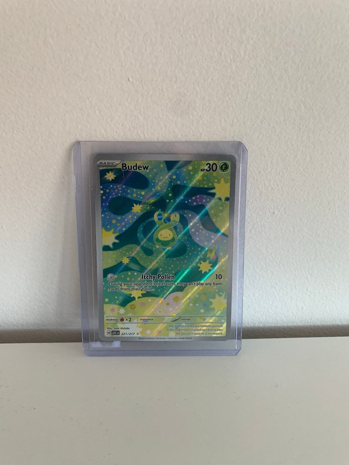 Budew 221/217 Pokemon kaart - Brilliant Stars, Ophalen of Verzenden, Zo goed als nieuw, Losse kaart, Foil
