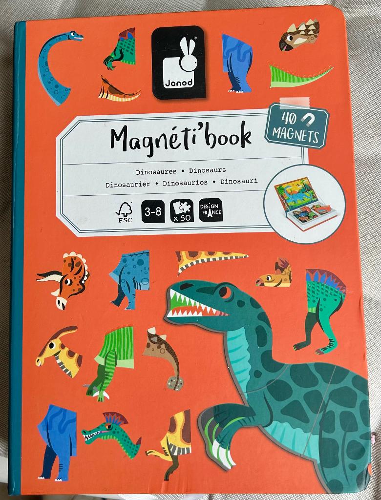 Magnetiq dinosaurussen-boek Janod, Kinderen en Baby's, Speelgoed | Educatief en Creatief, Zo goed als nieuw, Puzzelen, Ophalen of Verzenden