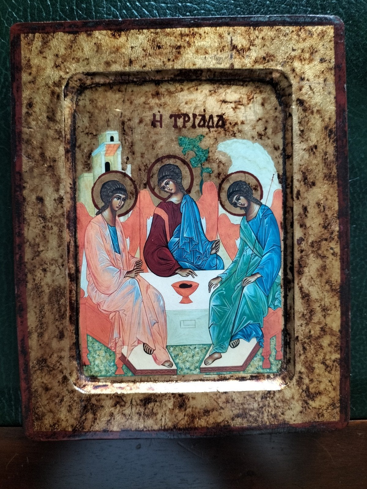Griekse Orthodoxe Icoon - De Heilige Drie-eenheid, Ophalen of Verzenden