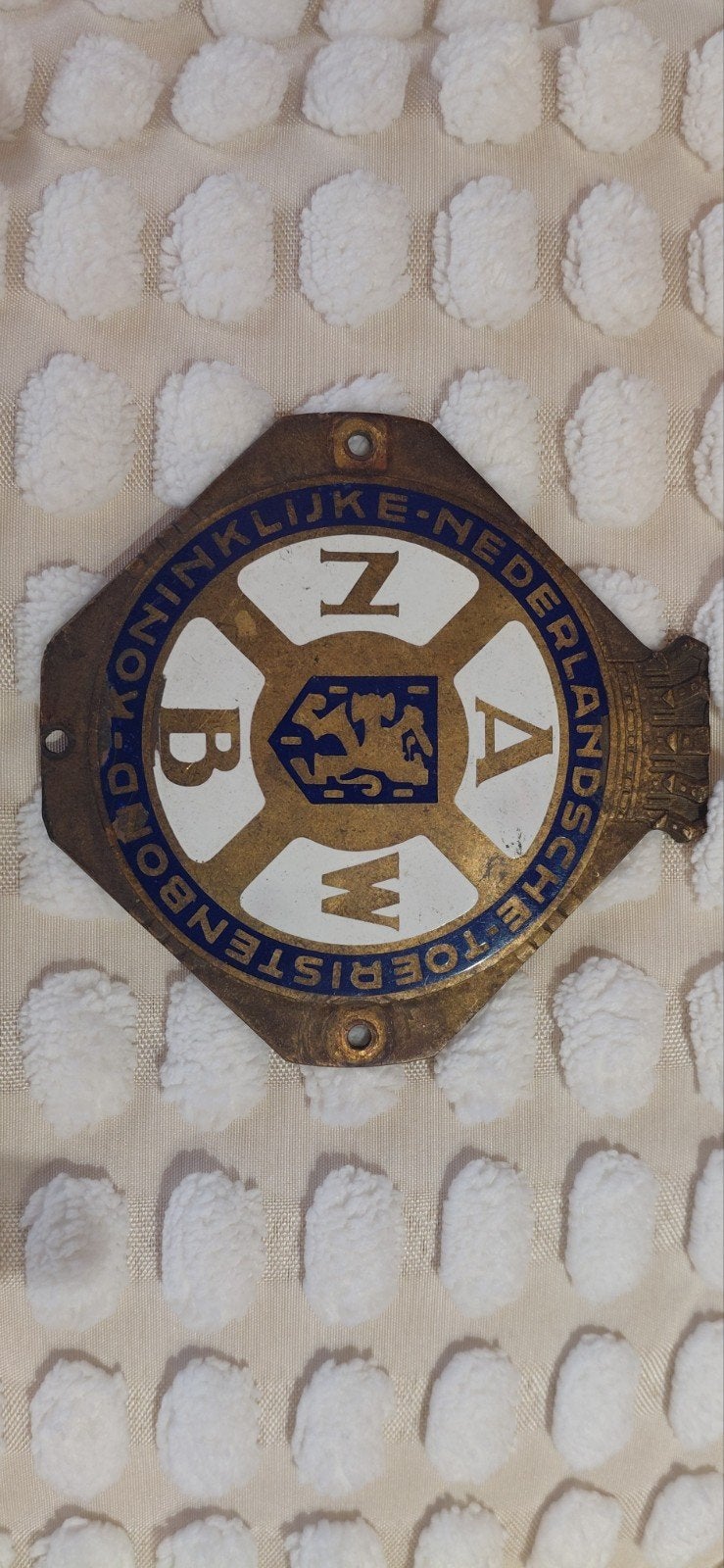Auto embleem schildje badge A.N.W.B., Ophalen of Verzenden, Gebruikt, Auto's
