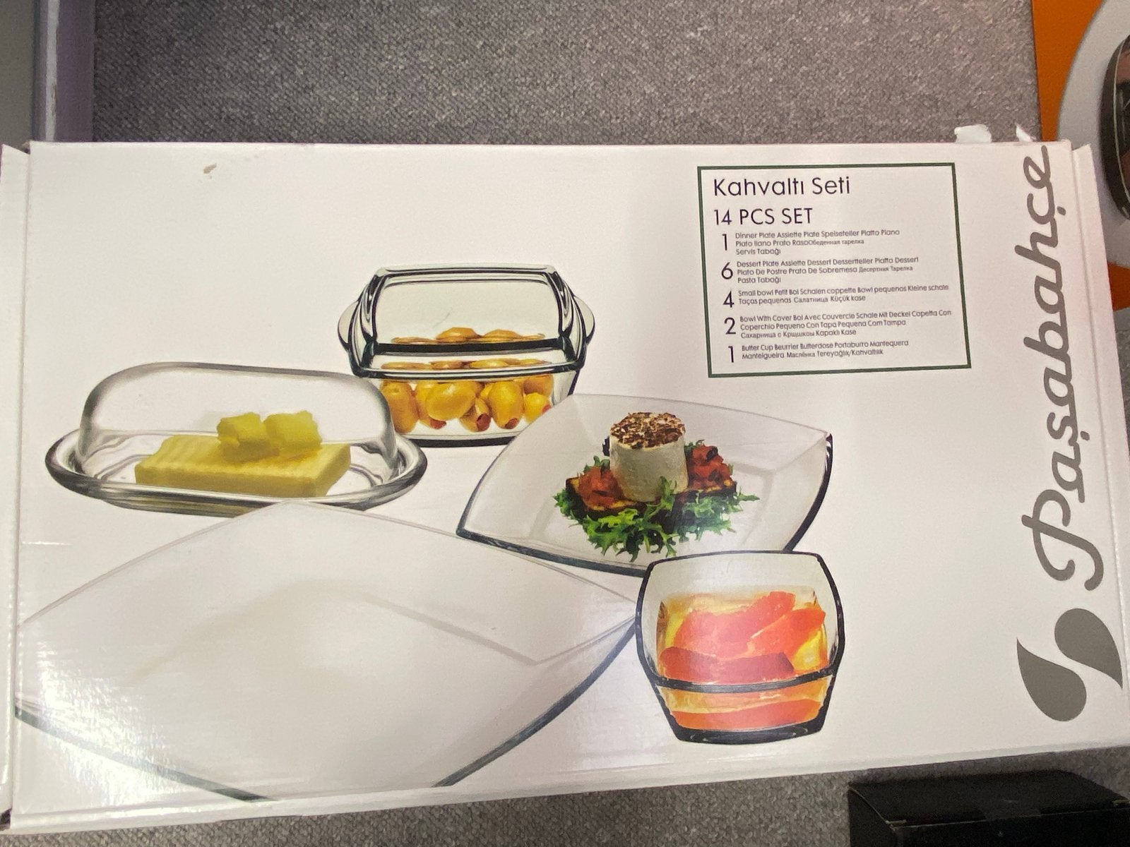 Pasabahce Kahvalti Set - 14-delig ontbijtservies, Ophalen, Nieuw, Glas, Compleet servies