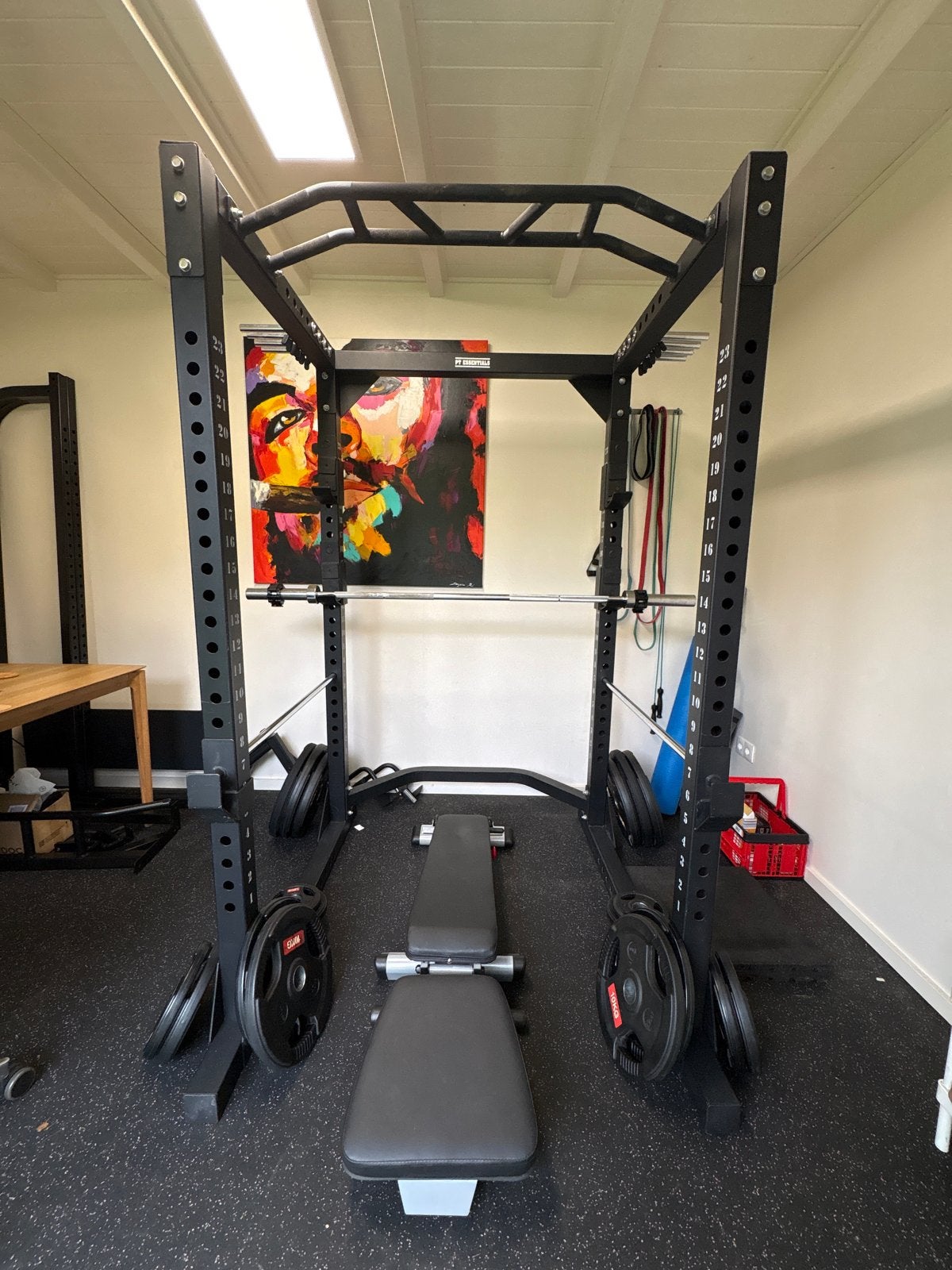PT Essentials Power Rack 75x75mm / 3mm dikke stalen kokers, Ophalen, Zo goed als nieuw, Armen, Overige typen