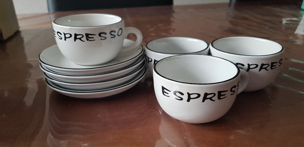 Epressokopjes 4 stuks, Gebruikt, Ophalen of Verzenden, Overige stijlen, Kop(pen) en/of Schotel(s)