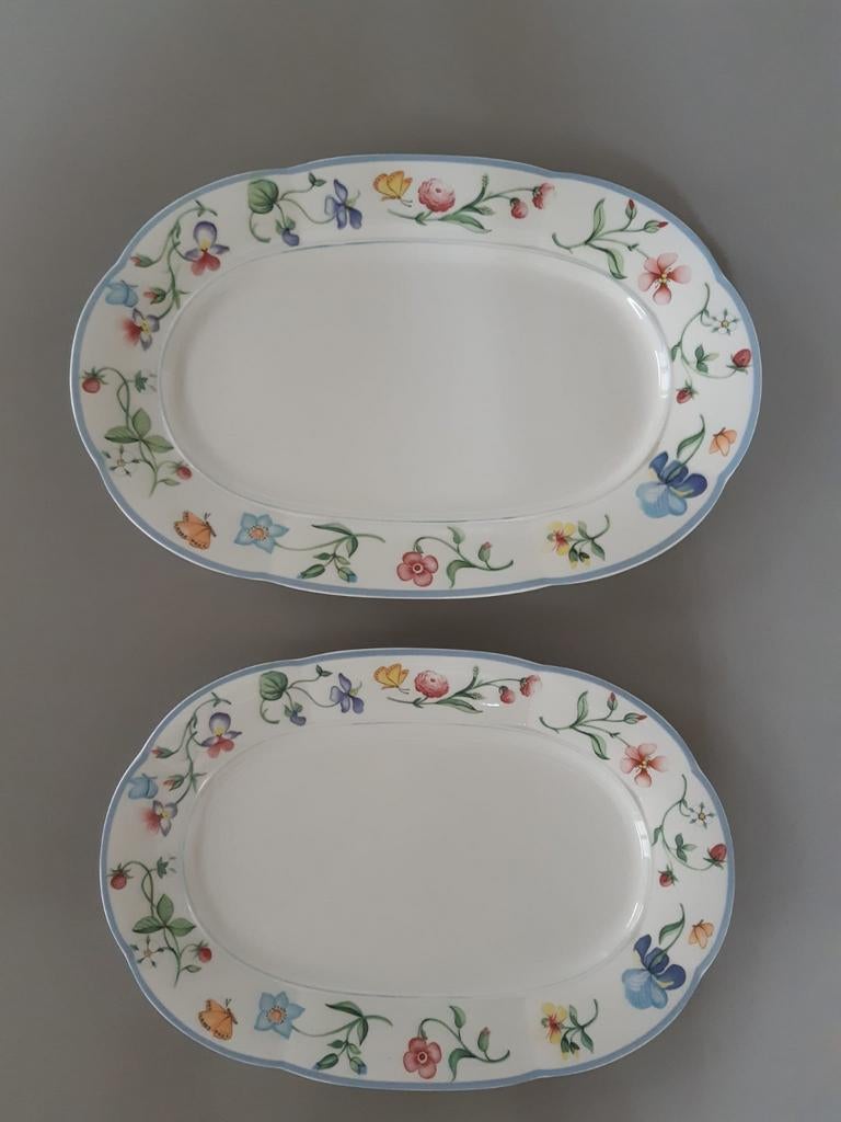 2 Ovale Schalen Villeroy en Boch Mariposa, Ophalen of Verzenden, Overige stijlen, Porselein, Schaal of Schalen