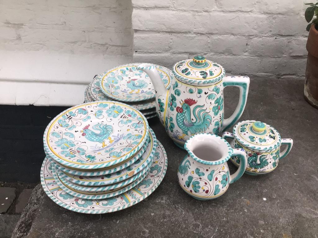 Servies  Italië keramiek Majolica, Ophalen
