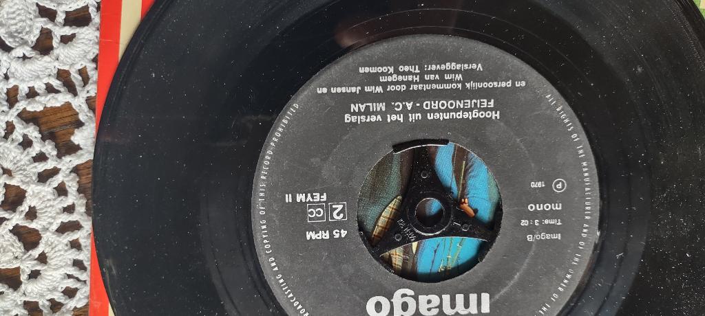 45 toeren plaat Feyenoord 1970, Gebruikt, Overige formaten, Single, Ophalen of Verzenden