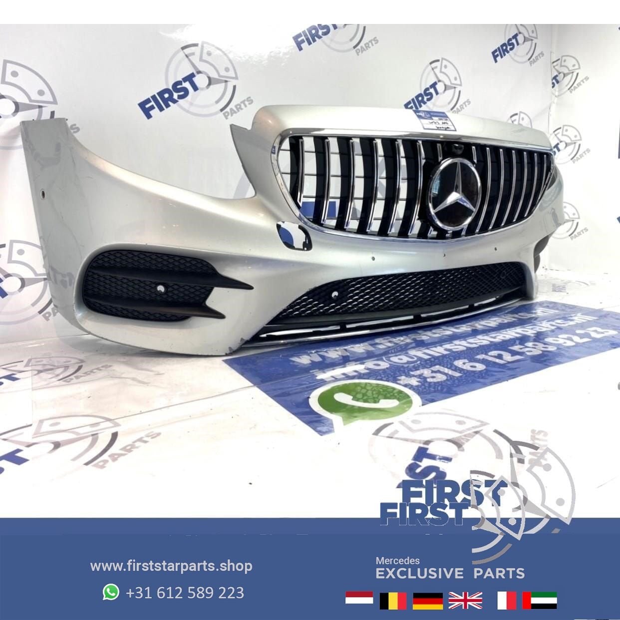 W213 AMG LINE VOORBUMPER + GT PANAMERICANA GRIL Mercedes E K, Gebruikt, -, Voor, Ophalen of Verzenden