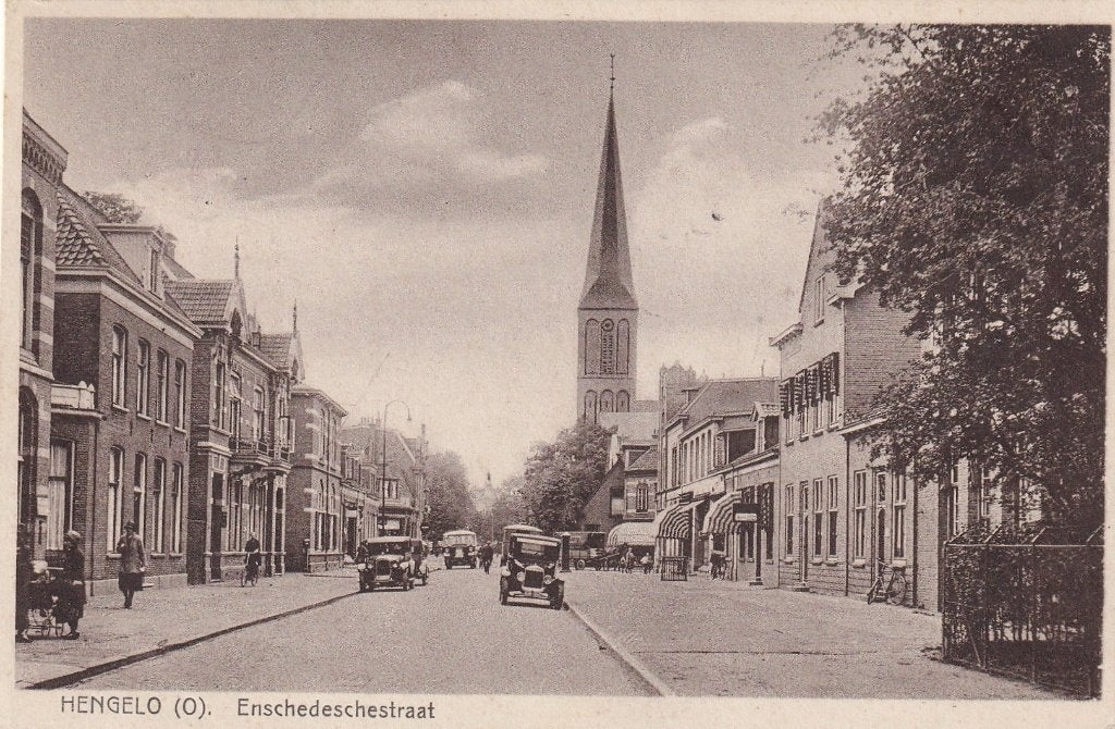 Hengelo, Auto,s, 1928., Verzamelen, Verzenden, 1920 tot 1940, Gelopen, Overijssel