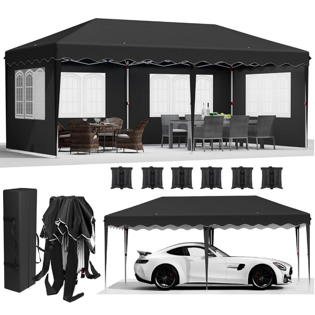 Luxe Vouwtent. Vouwpaviljoen. Partytent 3x6m. Zwart. Nieuw!, Opvouwbaar, Partytent, Nieuw, Ophalen of Verzenden