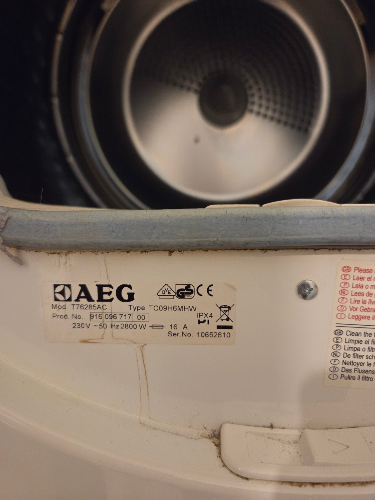 AEG Lavatherm Droger - Werkt prima, direct beschikbaar, Witgoed en Apparatuur, Wasdrogers, Ophalen