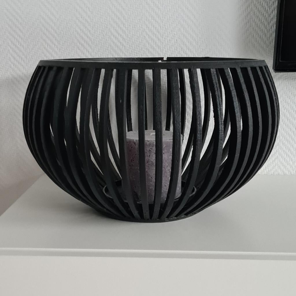 Groot formaat Windlicht - 2 stuks, Huis en Inrichting, Woonaccessoires | Kandelaars en Kaarsen, Ophalen, Overige materialen, Zwart