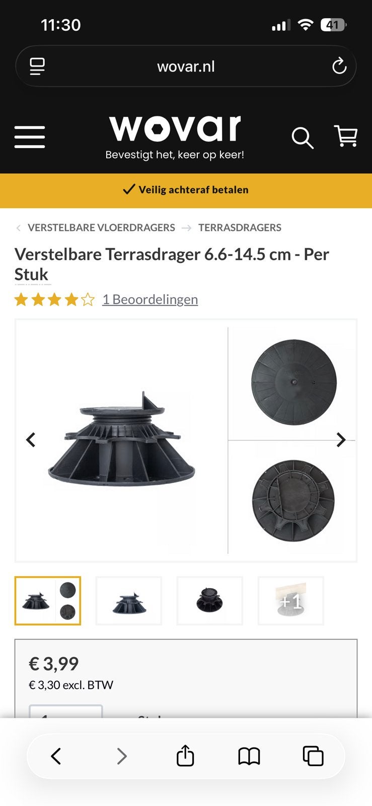 Acht Verstelbare terrasdragers, Ophalen, Nieuw, Kunststof