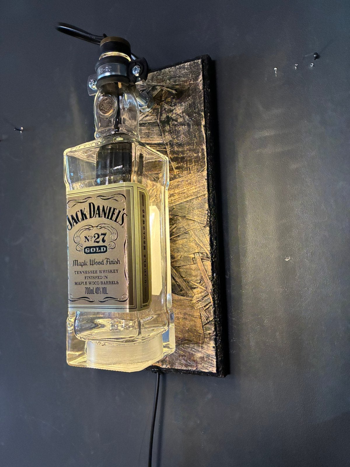 Jack Daniel’s gold Wandlamp, Huis en Inrichting, Met schakelaar, Nieuw, Wandlamp, Glas