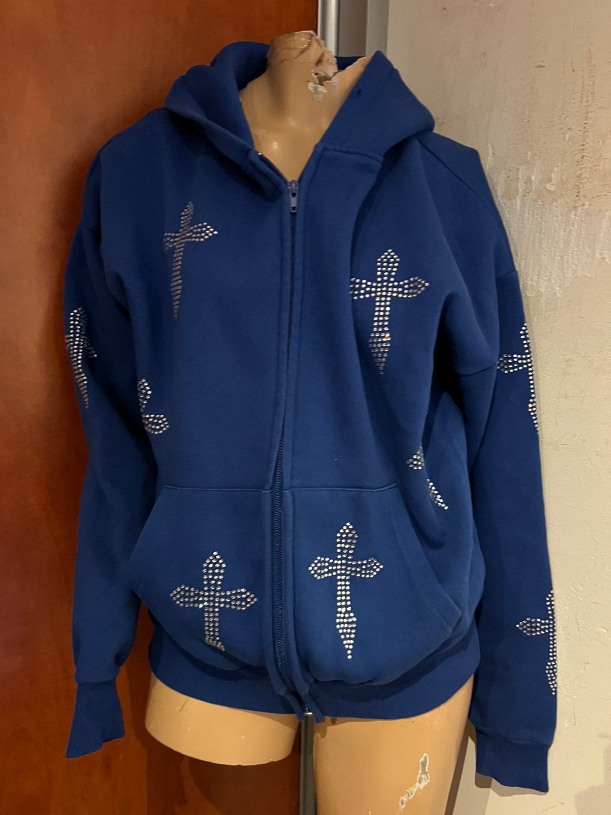Hidden HILLS sweater steentjes capuchon xs origineel zgan, G, G, Blauw, G