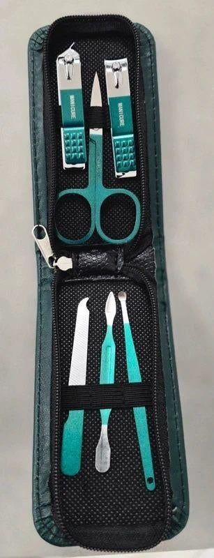 Luxe 6-delige Manicure & Pedicure Set – RVS in Zwart Etui, Nieuw, Ophalen of Verzenden, Handen en Nagels, Toebehoren