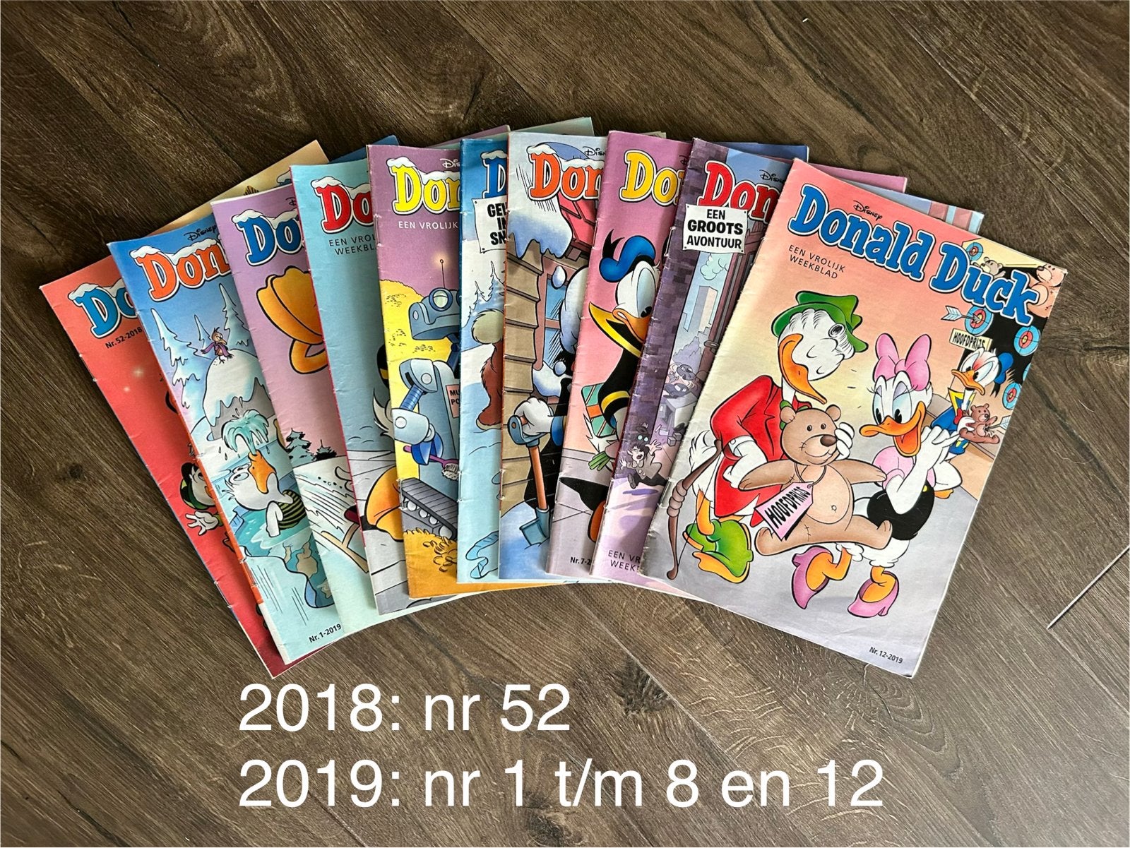 Donald Duck Weekblad - 2018 nr 52 & 2019 nrs 1-8, 12, Meerdere stripboeken, Ophalen of Verzenden, Gelezen