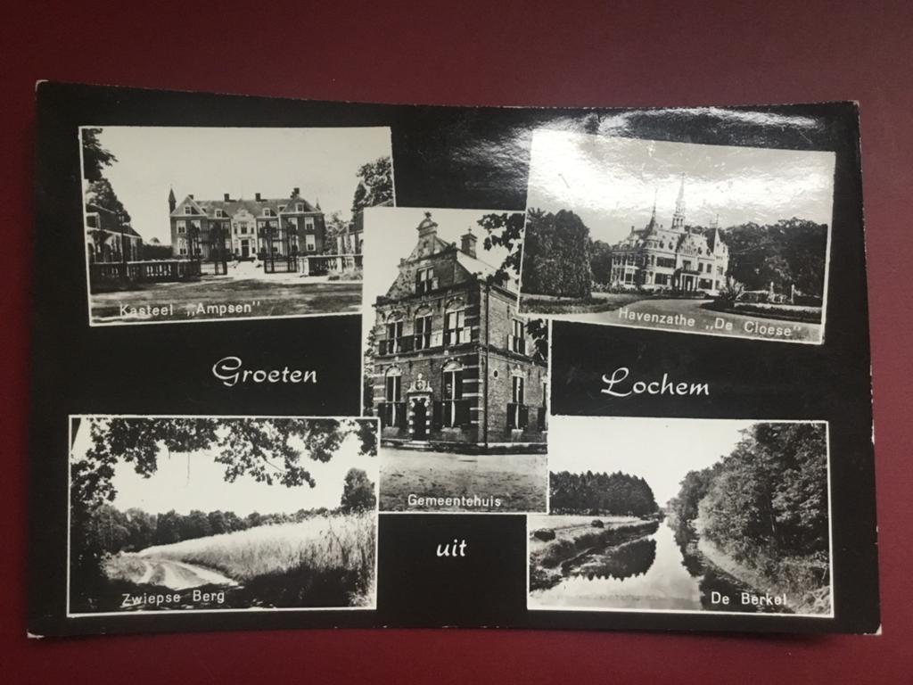Oude Ansichtkaart Lochem: Kasteel Ampsen, Gemeentehuis, H., Verzamelen, Ophalen of Verzenden, Voor 1940, Zo goed als nieuw
