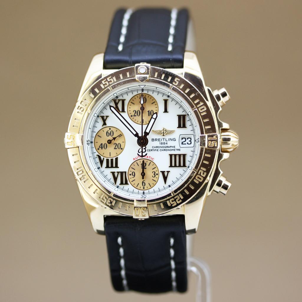 Breitling Chrono Cockpit 18k H13358, Breitling, Polshorloge, Ophalen of Verzenden, Goud
