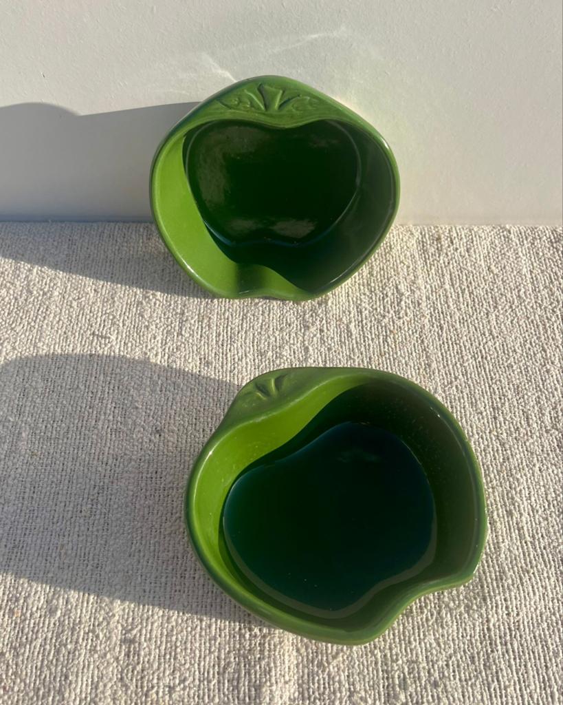 Ovenschaaltjes groene appelbakjes, Huis en Inrichting, Keuken | Servies, Keramiek, Ophalen of Verzenden, Zo goed als nieuw, X
