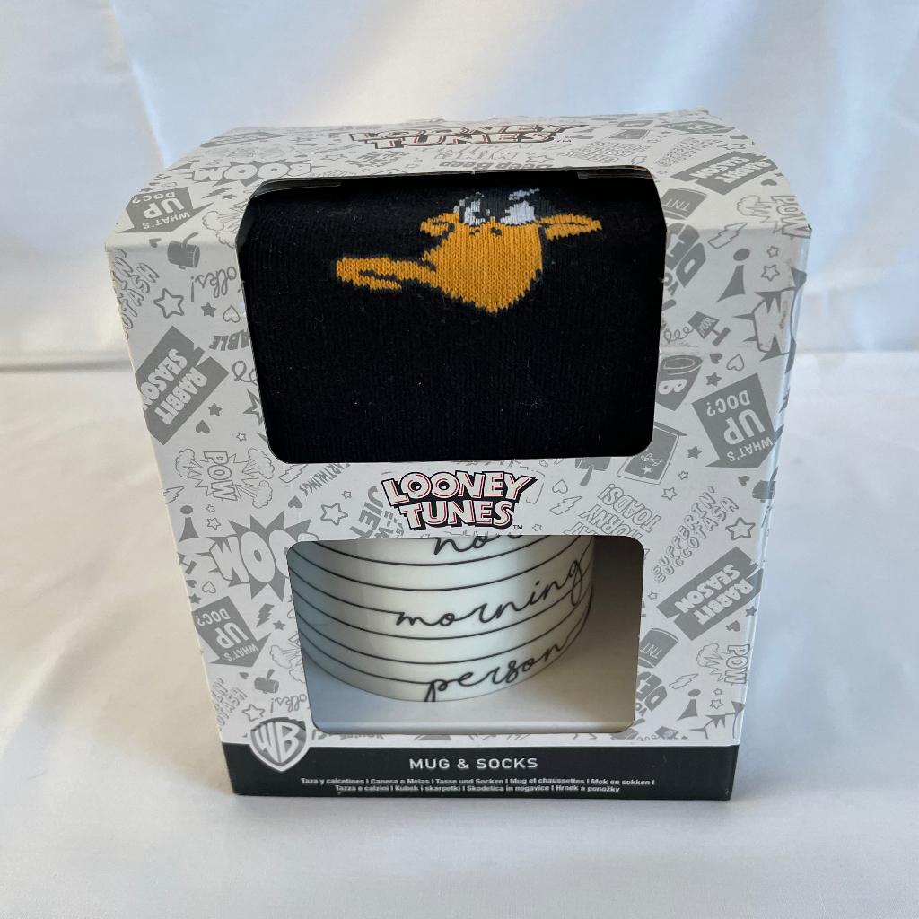Looney Tunes Daffy Duck mok & sokken giftset, maat 41-47, Beige, Overige typen, Nieuw, Ophalen of Verzenden