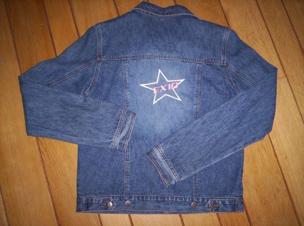 EXLO spijkerjack blauw met ster borduur maat 38, Maat 38/40 (M), ExLo Ex10, Blauw, Ophalen of Verzenden