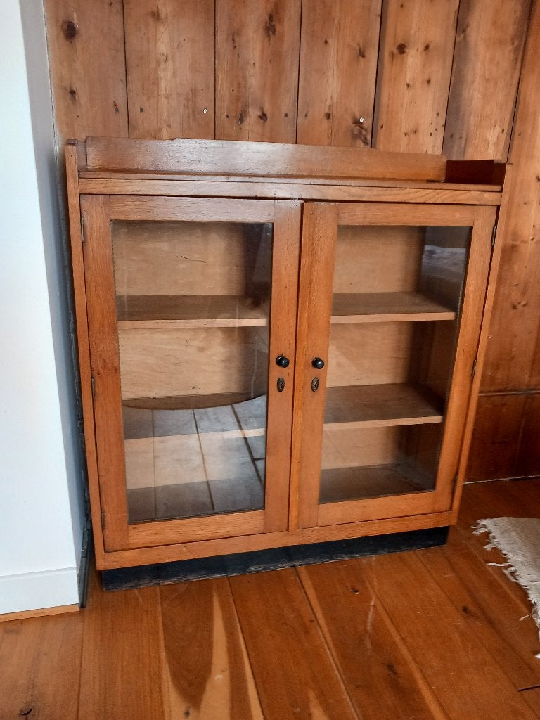 Lief klein vitrine kastje, Ophalen, Gebruikt, 100 tot 150 cm, Eikenhout