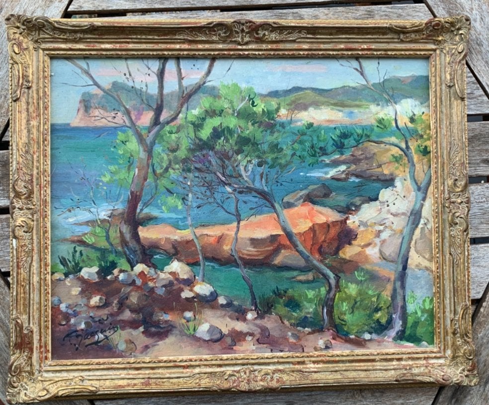 Impressionstich olieverf schilderij van Francois Jacques, Antiek en Kunst, Kunst | Schilderijen | Klassiek, Ophalen of Verzenden