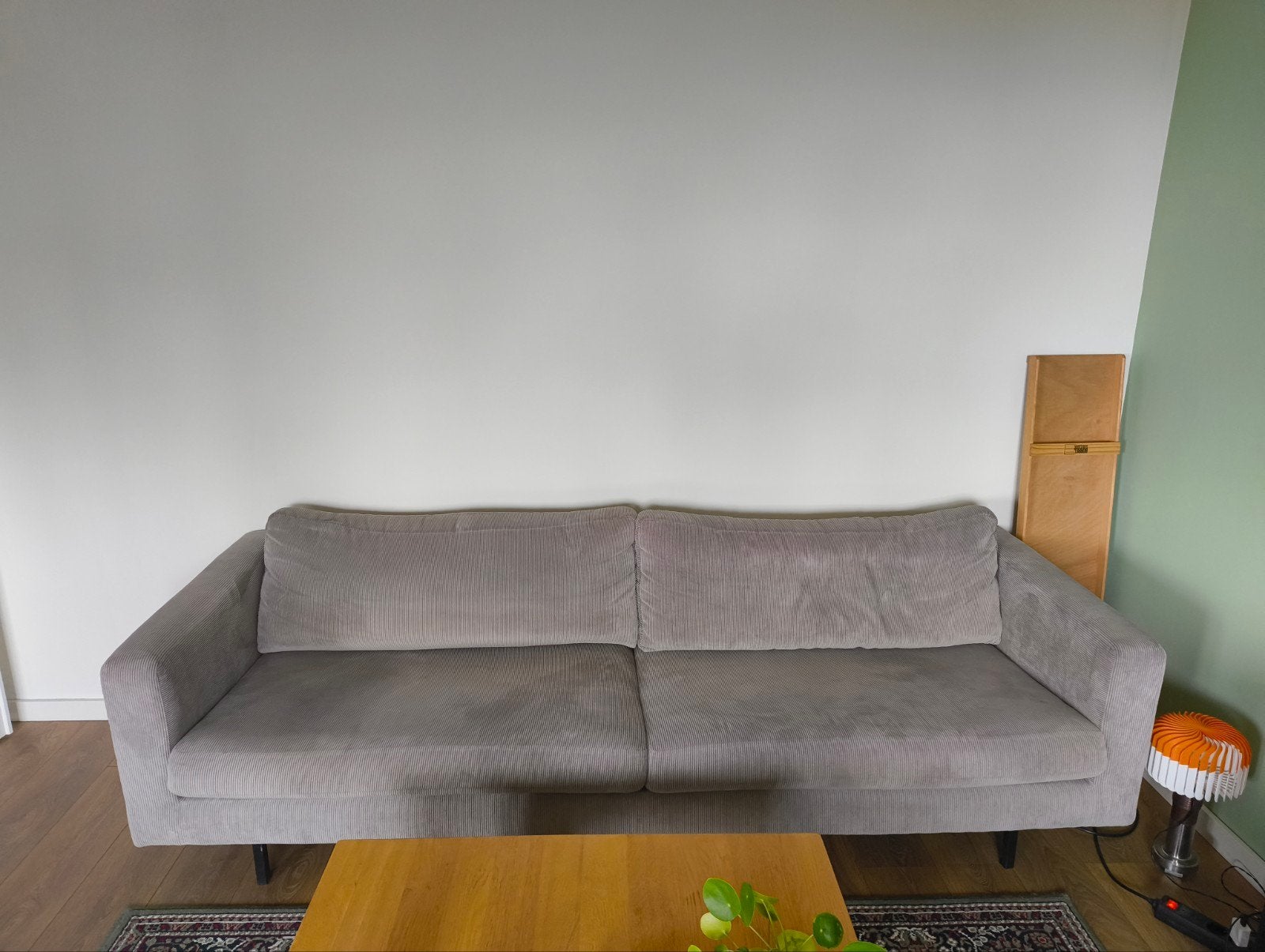 Comfortabele ribstof bank - 235x88x65 cm (BxDxH), Ophalen, Modern, Comfortabel, Gebruikt, Driepersoons