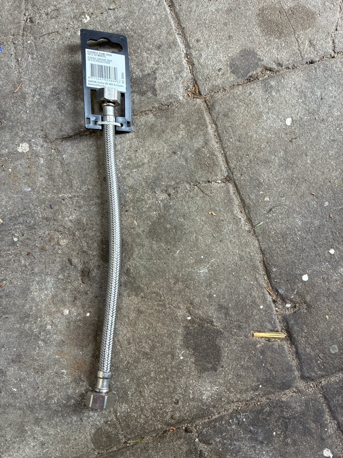 Flexibele slang 30cm 1/2 x 1/2 wartel, Ophalen, Nieuw, Rvs, Overige typen