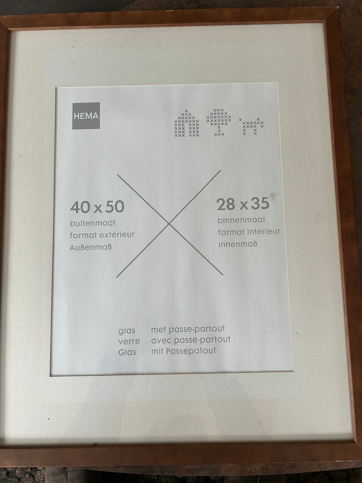 HEMA fotolijst hout 40x50/28x35, Ophalen of Verzenden, Zo goed als nieuw