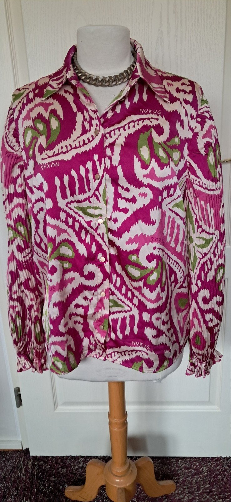 Nukus blouse met geplisseerde mouwen - Maat M, Kleding | Dames, Maat 38/40 (M), Meerkleurig, Onbekend, Ophalen of Verzenden