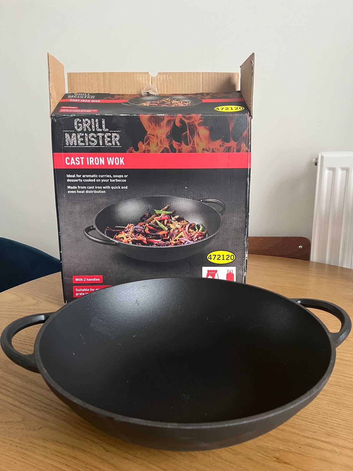 Iron wok pan, Huis en Inrichting, Keuken | Potten en Pannen, Ophalen, Nieuw, Overige materialen, Wok