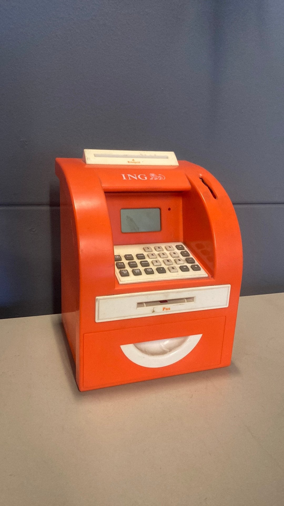 ING spaarpot - pinautomaat, Verzamelen, Spaarpotten, Ophalen of Verzenden, Zo goed als nieuw