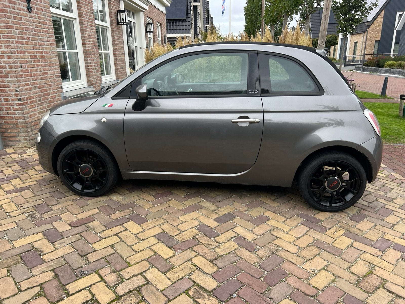 Fiat 500C Twinair Turbo 85pk 2012 Grijs, Cabriolet, Leder en Stof, Origineel Nederlands, Handgeschakeld