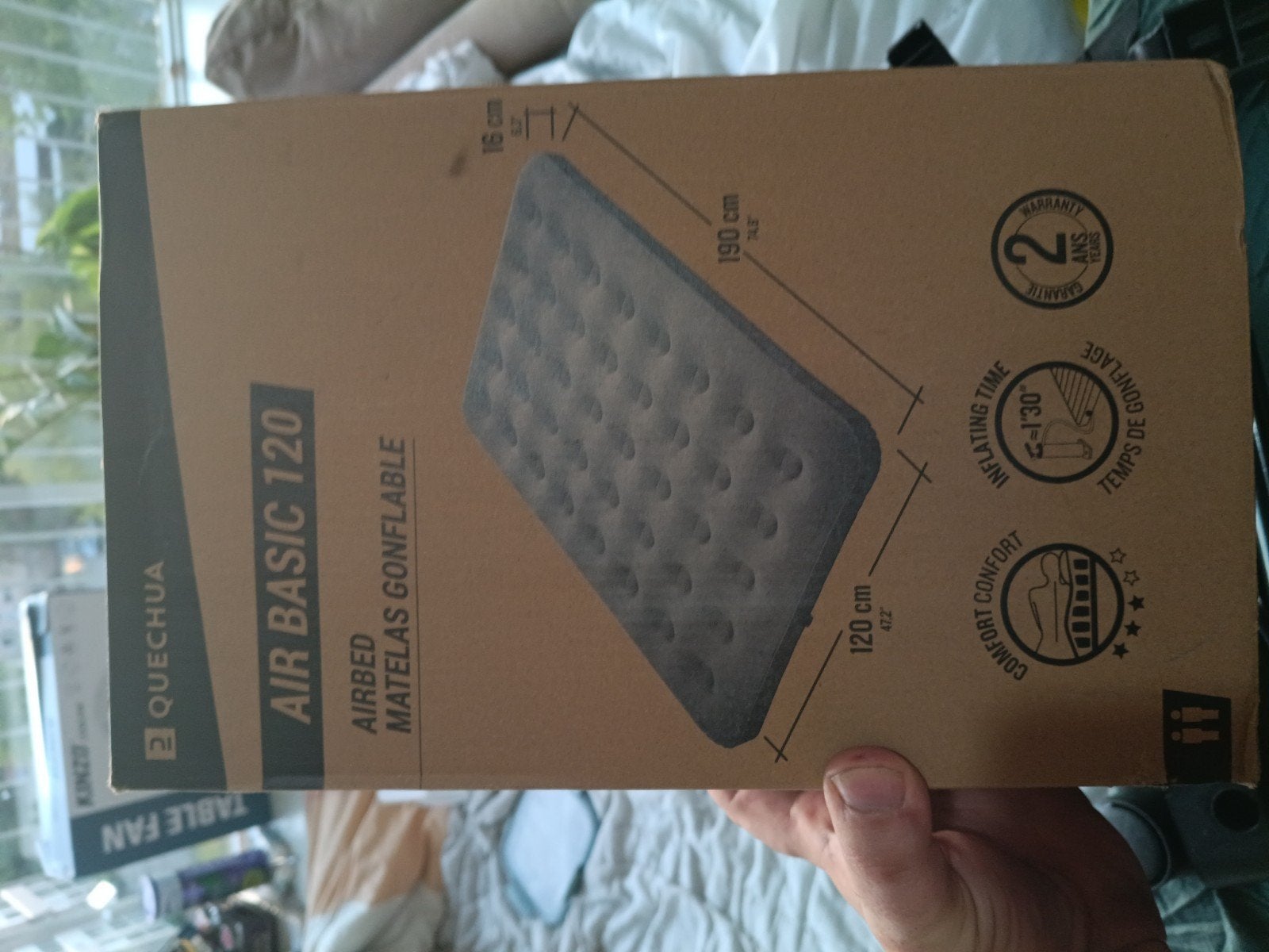 Quechua Airbed Air Basic 120 - 2-persoons luchtbed, Caravans en Kamperen, Ophalen of Verzenden, Zo goed als nieuw, 2-persoons