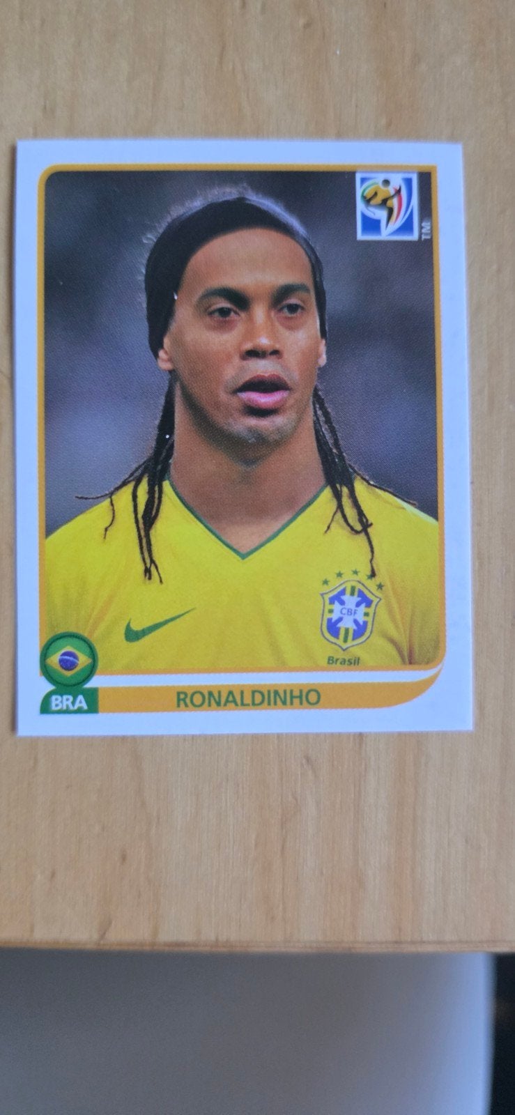 Panini Ronaldinho nr500 worldcup 2010, Ophalen of Verzenden, Zo goed als nieuw, Buitenlandse clubs, Poster, Plaatje of Sticker