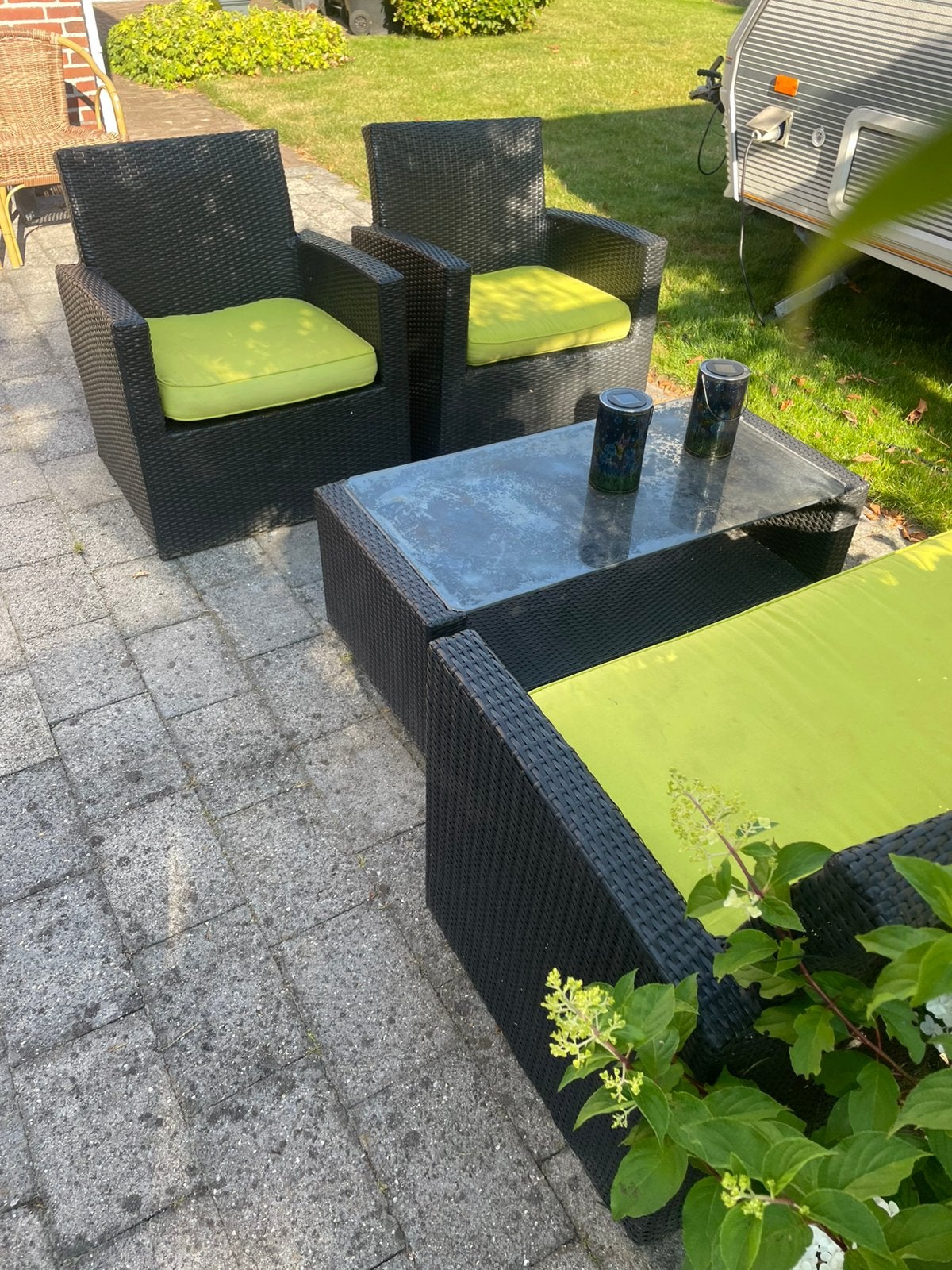 Loungeset met kussens Pr Design, Ophalen, Gebruikt, Kunststof