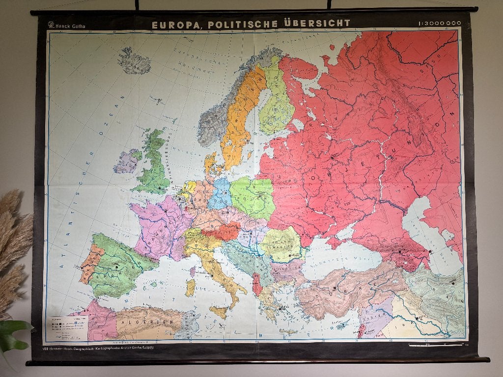 wandkaart / landkaart: EUROPA, POLITISCH UBERSICHT -  1977, Europa Overig, Landkaart, Haack Gotha, 1800 tot 2000