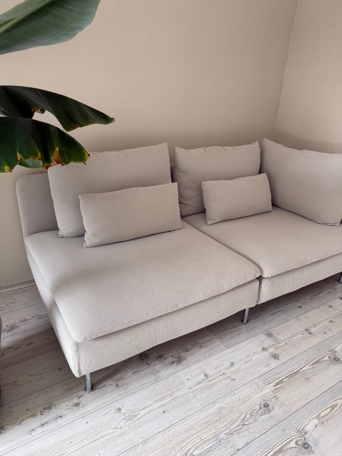 2-zits bank Ikea Soderhamn kleur beige, Huis en Inrichting, Banken | Complete zithoeken, Zo goed als nieuw, Ophalen