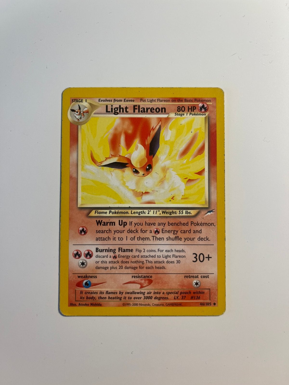 Light Flareon - Neo Destiny - 47/105, Hobby en Vrije tijd, Verzamelkaartspellen | Pokémon, Verzenden, Zo goed als nieuw