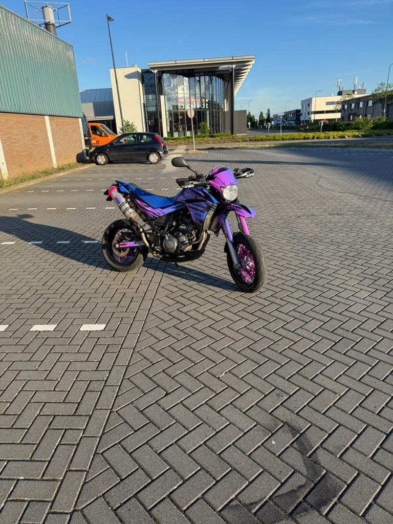 Unieke Yamaha XT660X Supermoto - Paars/Blauw Custom, Sportuitlaat, Particulier, Minimaal motorrijbewijs A2, Handgeschakeld