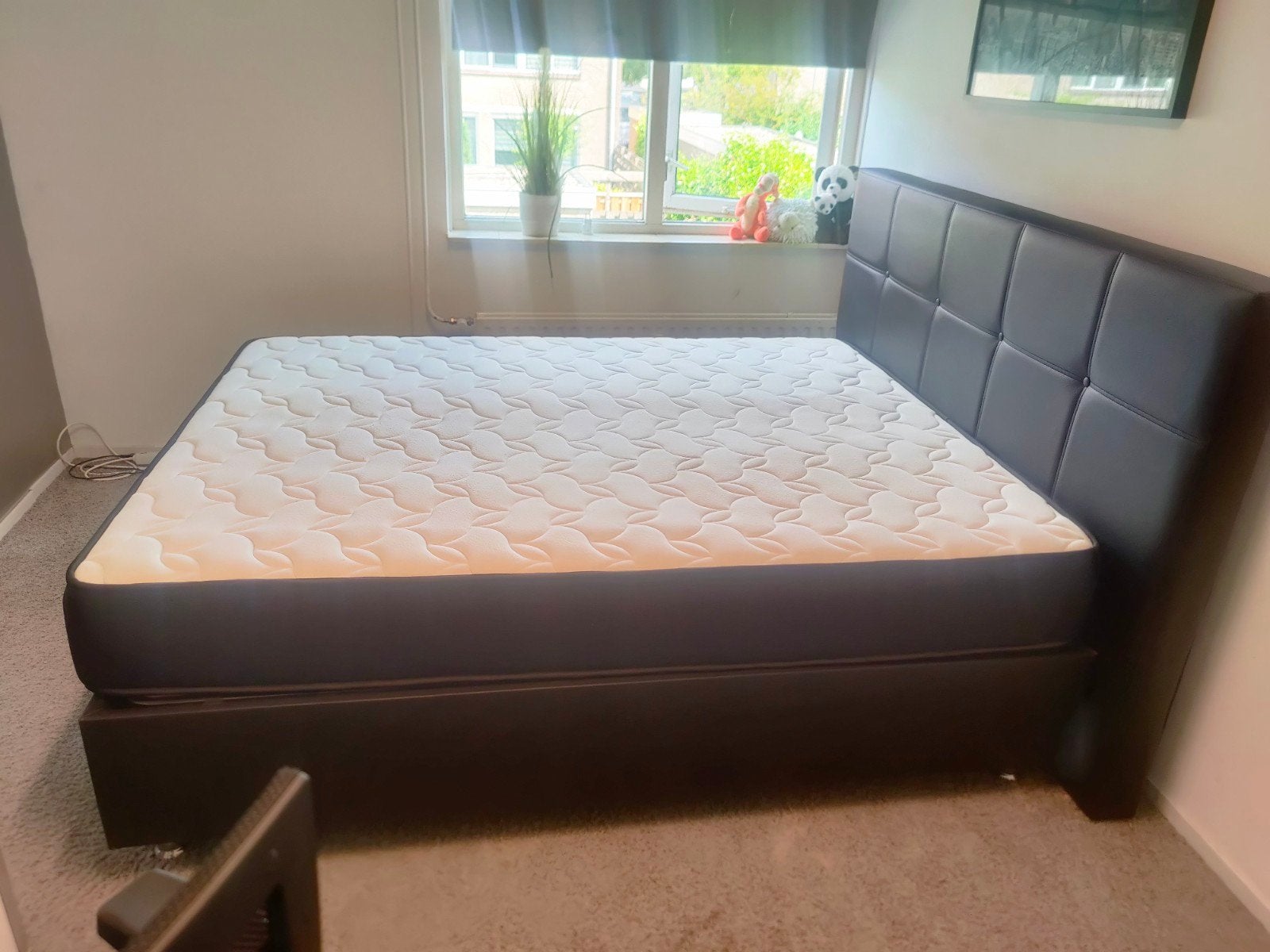 Boxspring 160x200 met opbergruimte, Huis en Inrichting, Slaapkamer | Boxsprings, Ophalen, Gebruikt, Zwart, Tweepersoons