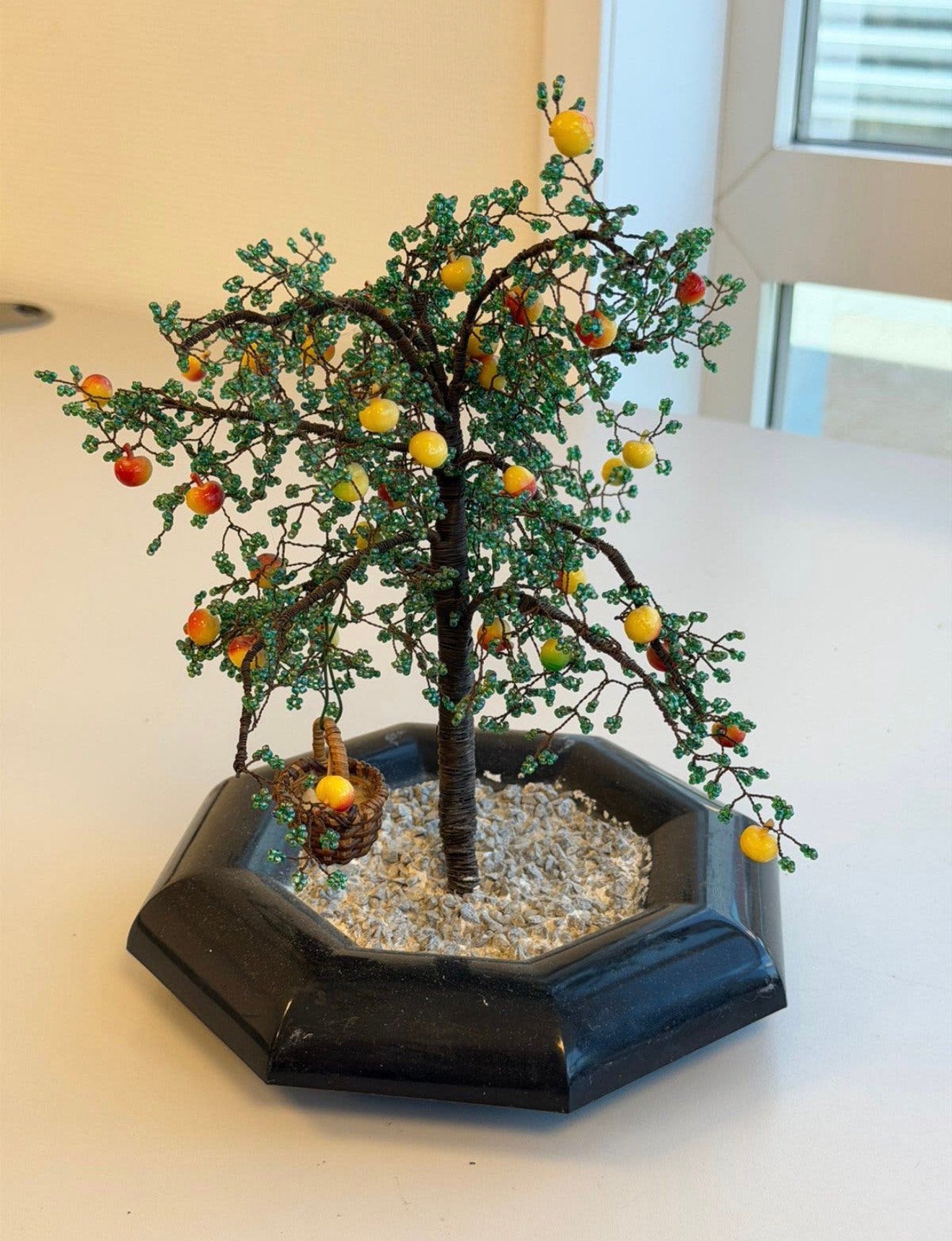 Handgemaakte Kralen Bonsai Appelboom met Buigbare Takken, Antiek en Kunst, Ophalen of Verzenden