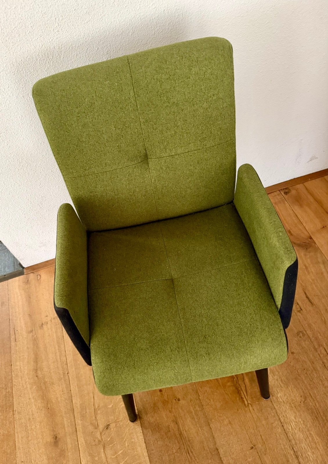 Set van 4 olijfgroene eetkamerstoelen met armleuningen, Huis en Inrichting, Ophalen, Gebruikt, Overige kleuren, Stijlvol en stevig