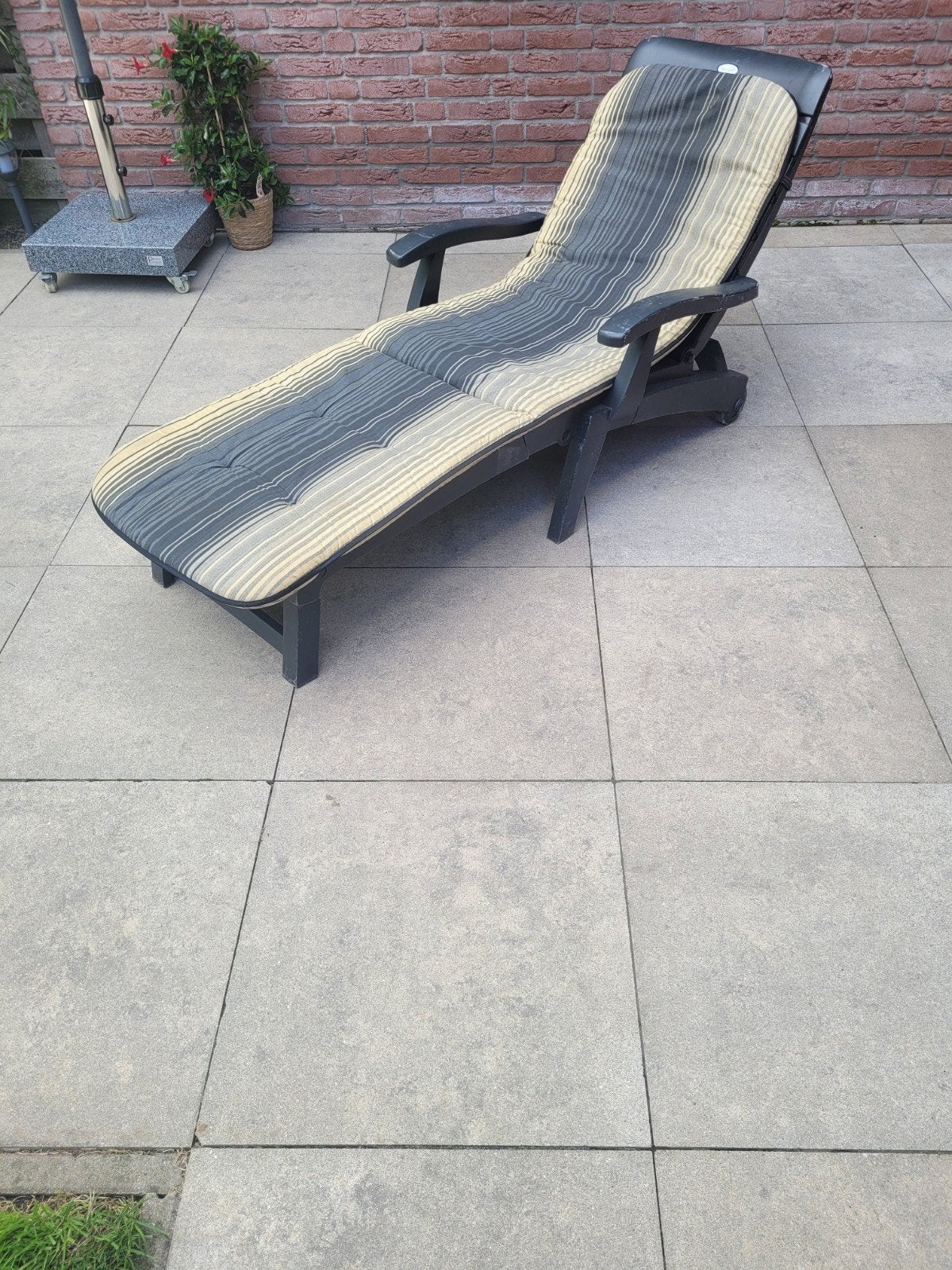 hartman ligstoel met kussen, Tuin en Terras, Ophalen of Verzenden, Gebruikt, Kunststof