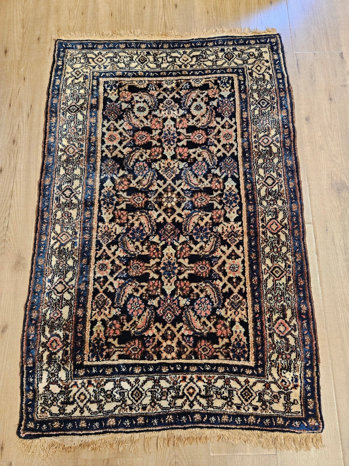 Vintage handgeknoopt perzisch tapijt bidjar 144x93, Info@SlatsAntiek.nl, Tweedehands, 100 tot 150 cm, Perzisch