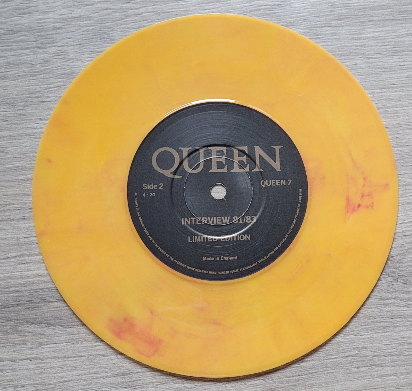 Queen interview vinyl 7", Ophalen of Verzenden, Zo goed als nieuw, 7 inch