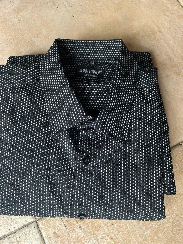 overhemd heren zwart wit  XXXL  45  46 John Cabot modern fit, Zwart, Ophalen of Verzenden, Zo goed als nieuw, Overige halswijdtes